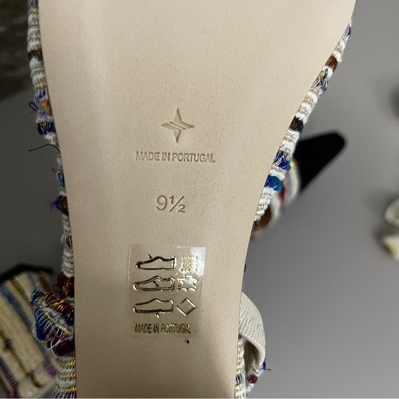 Tuckernuck Tinsley Tweed Multicolor Heels Slingback size 9.5 black toe cap - Picture 11 of 14